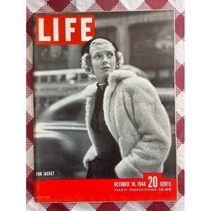 LIFE Magazine October 18 1948 Fur Barbara Wood Zim Minn Karl Marx NO LABEL